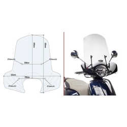 KAPPA szyba motocyklowa KYMCO LIKE 125 (17-18) PRZEZROCZYSTA 49,5 x 65,5 cm POTRZEBNE MOCOWANIE A6109AK MOTORUS.PL