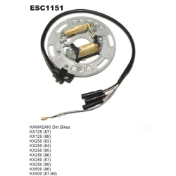 ELECTROSPORT ESC1151 stator uzwojenie alternatora KAWASAKI KX125 87-88, 250 83-88, 500 86-88