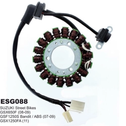 ELECTROSPORT ESG088 stator uzwojenie alternatora SUZUKI GSF 650 07-08, GSF 1250 07-09, GSX650F 08-09, GSX1250F 11 (Z IMPULSATOREM)