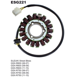 ELECTROSPORT ESG221 Stator uzwojenie alternatora SUZUKI SUZUKI GSXR 600 2006-2016, GSXR 750 2006-2017 MOTORUS.PL