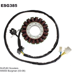 ELECTROSPORT ESG385 stator uzwojenie alternatora SUZUKI AN 400 Burgman (03-06) ( Z IMPULSATOREM)