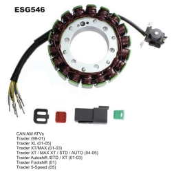 ELECTROSPORT ESG546 stator uzwojenie alternatora CAM AM TRAXTER 500 (99-05) (420296321)