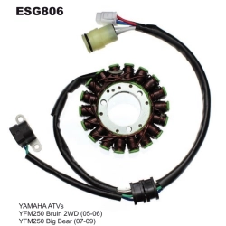 ELECTROSPORT ESG806 stator uzwojenie alternatora YAMAHA YFM250 BIG BEAR (07-09), BRUIN (05-06)