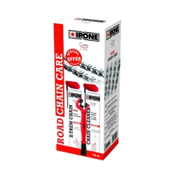 IPONE ROAD CHAIN CARE ZESTAW DO CZYSZCZENIA I SMAROWANIA ŁAŃCUCHA (2 X 750ML) ZE SZCZOTKĄ (CARELINE) (AKC) (4)