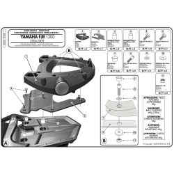 KAPPA stelaż kufra centralnego YAMAHA FJR 1300 (06-15) ( Z PŁYTĄ MONOKEY ) MOTORUS.PL