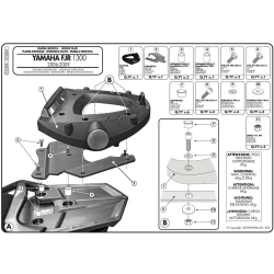 KAPPA stelaż kufra centralnego YAMAHA FJR 1300 (06-15) ( Z PŁYTĄ MONOLOCK ) MOTORUS.PL