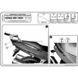KAPPA stelaż kufra centralnego HONDA CBR 1100XX (97-09) ( BEZ PŁYTY ) MOTORUS.PL