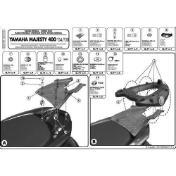 KAPPA stelaż kufra centralnego YAMAHA MAJESTY 400 (04-14) ( Z PŁYTĄ MONOLOCK ) MOTORUS.PL