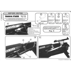 KAPPA stelaż kufra centralnego YAMAHA XT 600E (95-02) ( BEZ PŁYTY ) MOTORUS.PL