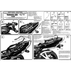 KAPPA stelaż kufra centralnego YAMAHA FZS 600 FAZER (98-03) ( BEZ PŁYTY ) MOTORUS.PL