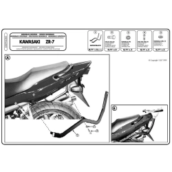 KAPPA stelaż kufra centralnego KAWASAKI ZR7 / ZR7S 750 (99-04) ( BEZ PŁYTY ) MOTORUS.PL