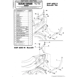 KAPPA stelaż kufra centralnego SUZUKI GSF 600 BANDIT / S (96-99), GSF 1200 BANDIT (96-99) ( BEZ PŁYTY ) MOTORUS.PL