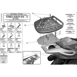 KAPPA stelaż kufra centralnego KYMCO AGILITY 50/125/150/200 R16 (08-13) ( BEZ PŁYTY ) MOTORUS.PL