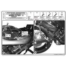 KAPPA stelaż kufrów bocznych MONOKEY HONDA XL 700V TRANSALP (08-13) również pod kufry MONOKEY KMISSION ALU MOTORUS.PL