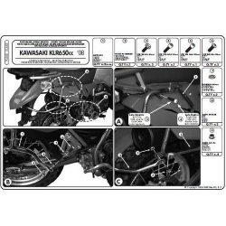 KAPPA stelaż kufrów bocznych MONOKEY KAWASAKI KLR 650 Enduro (07-19) również pod kufry MONOKEY RETRO-FIT K-VENTURE ALU O