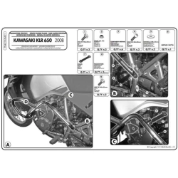 KAPPA gmole osłony silnika KAWASAKI KLR 650 CZARNE MOTORUS.PL