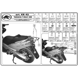 KAPPA stelaż kufra centralnego YAMAHA T-MAX 500 (01-07) ( Z PŁYTĄ MONOKEY ) MOTORUS.PL