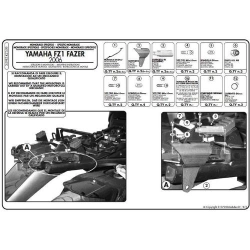 KAPPA stelaż kufra centralnego YAMAHA FZ1 1000 FAZER (06-15) ( BEZ PŁYTY ) MOTORUS.PL