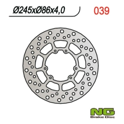 NG039 tarcza hamulcowa PRZÓD YAMAHA XT/XTX 250 08-21, XT350 90-00, YZ125/250 89-91 (245X86X4) (6X6,5MM)