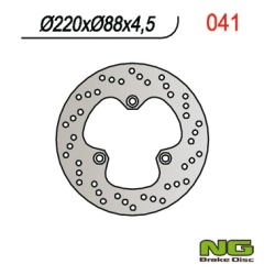 NG041 tarcza hamulcowa TYŁ HONDA CBR500/600F 87-90, VFR400 86-88, NSR 400 85-91, 06-07, CBR400RR 87-90, (220x88x4,5MM) (