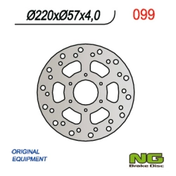 NG099 tarcza hamulcowa TYŁ DERBI GPR50 97-03, CAGIVA 50 MITO 98-99 (220x57x4)