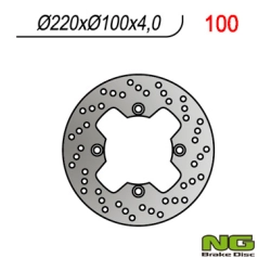 NG100 tarcza hamulcowa TYŁ KAWASAKI ZX 6R 98-07, ZX10R, ER6F/N, KLE650VERSYS 07-14 (220X100X4,0MM) (4X10,5MM)