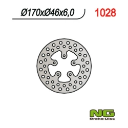 NG1028 tarcza hamulcowa TYŁ HONDA TRX420 0-11, TRX650/680 06-21 (170X46X6)