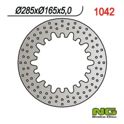 NG1042 tarcza hamulcowa PRZÓD/TYŁ BMW K75 84-96, K100 83-9, R100RS 85-94, R80RT 85-95 (285X165X4,8)