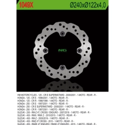 NG1049X tarcza hamulcowa TYŁ SUZUKI RMZ 450 05-20, HONDA CR125 98-99, CR250 97-01, RMZ 250 07-18 (240X122X4) WAVE