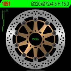 NG1051 tarcza hamulcowa PRZÓD DUCATI 749/848/999/1000/1100 02-17 (320X72X4,5MM) (5X8,5MM) PŁYWAJĄCA