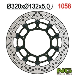 NG1058 tarcza hamulcowa PRZÓD YAMAHA YZFR1 04-06/ 15-16, FZ1 06-13, R6 20-, V-MAX 09-16, MT-10 16-21 (320X132X5MM) (5X8,