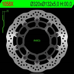 NG1058X tarcza hamulcowa PRZÓD YAMAHA YZFR1 04-06/ 15-16, FZ1 06-13, R6 20-, V-MAX 09-16, MT-10 16-21 (320X132X5MM) (5X8