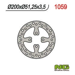 NG1059 tarcza hamulcowa TYŁ YAMAHA YFZ450 06-19, RAPTOR YFM700 06-14 (200X51X3,5) (4X10,5MM)