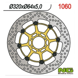 NG1060 tarcza hamulcowa PRZÓD APRILIA CAPONORD 1200 13-17, YAMAHA FZR1000 87-95, XJR1200/1300 95-99 (320X64X5MM) (6X8,5M