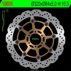 NG1060X tarcza hamulcowa PRZÓD APRILIA CAPONORD 1200 13-17, YAMAHA FZR1000 87-95, XJR1200/1300 95-99 (320X64X5MM) (6X8,5