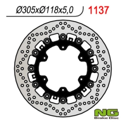 NG1137 tarcza hamulcowa PRZÓD BMW K1100LT/RS 89-00, R1100GS/R 93-94, R1100R/RT/RS 92-01 (305x118x5MM) (6X9,0MM) PŁYWAJĄC