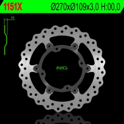 NG1151X tarcza hamulcowa PRZÓD KAWASAKI KXF 250/450, PŁYWAJĄCA 270MM (270X109X3,0) 4 OTWORY O ŚR. 9,5MM WAVE