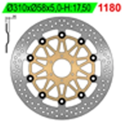 NG1180 tarcza hamulcowa PRZÓD HONDA CB1000 BIG ONE 93-96, VFR750 R 88-91 (310X58X5MM) (6X6,5MM) PŁYWAJĄCA (NA ZAMÓWIENIE