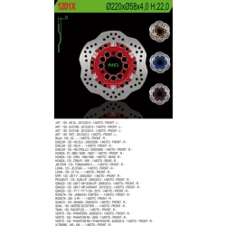 NG1201X tarcza hamulcowa PRZÓD DAELIM 125 00-08, PEUGEOT 125 SUM 09-12, TYŁ HONDA CRM 125 91-98 (220X58X4) (3X85MM) WAVE