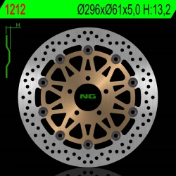 NG1212 tarcza hamulcowa PRZÓD KAWASAKI ZX9R 98-99 (296X61X5MM) (5X10,5MM)