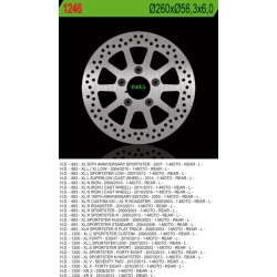 NG1246 tarcza hamulcowa TYŁ HARLEY DAVIDSON 883/1200 (260X56,3X6) (5X10,5MM)