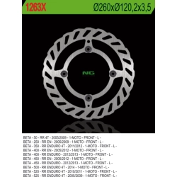 NG1263X tarcza hamulcowa PRZÓD BETA 50/350/400/450/498/500 RR ENDURO (260X120,2X3,5) (4X8,5MM) WAVE 4 OTWORY