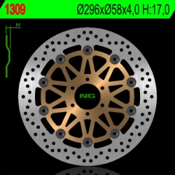 NG1309 tarcza hamulcowa PRZÓD HONDA VTR250F 98-08, 12-13 (296X58X4) PŁYWAJĄCA