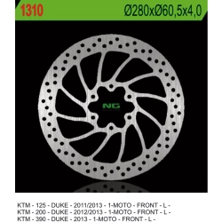 NG1310 tarcza hamulcowa PRZÓD KTM 125/200 DUKE 11-13, 390 DUKE 13-14 (280X60,5X4,0) (6X8,5MM)