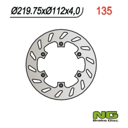 NG135 tarcza hamulcowa TYŁ HUSQVARNA CR/WR/WRE 125 92-99, HUSABERG 350/400/450/501 90-98 (220X112X4) 6 OTWORÓW ŚR.6,5