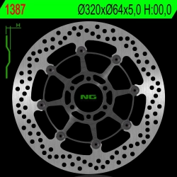 NG1387 tarcza hamulcowa PRZÓD BMW S 1000R/RR/XR 13-18, MOTO GUZZI CALIFORNIA 1400 13-18 (320X64X5,0MM) (6X8,5MM) PŁYWAJĄ