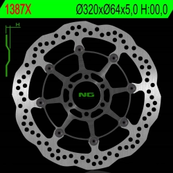 NG1387X tarcza hamulcowa PRZÓD BMW S 1000R/RR/XR 13-18, MOTO GUZZI CALIFORNIA 1400 13-18 (320X64X5,0MM) (6X8,5MM) WAVE P