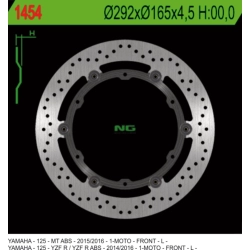 NG1454 tarcza hamulcowa PRZÓD YAMAHA YZF125R ABS 14-20, MT 125 ABS 15-20 PŁYWAJĄCA (292X165X4,5MM) (6X8,5MM)