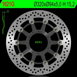 NG1621G tarcza hamulcowa PRZÓD HONDA CBR1000RR 09-16 (ABS) SRODEKALUMINIOWY (320X94X5,0MM) (6X6,5MM) - ZASTĘPUJE NG1283