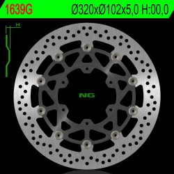 NG1639G tarcza hamulcowa PRZÓD SUZUKIGSXR ABS 1000 17-19 (320X102X5,0MM) (6X8,5MM) PŁYWAJĄCA (ŚRODEKALUMINIOWY)